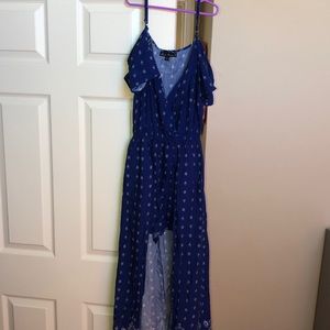 Royal blue romper with a skirt
